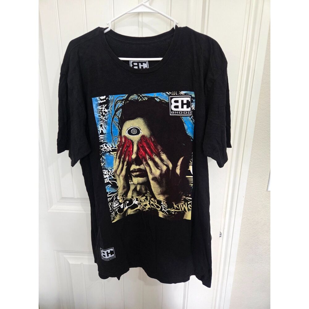 BHOOD Men’s XXL Black Graphic T-Shirt Eye Woman Streetwear Logo Tee
